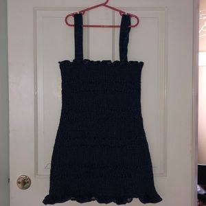 UO Sofia Denim Smocked Mini Dress